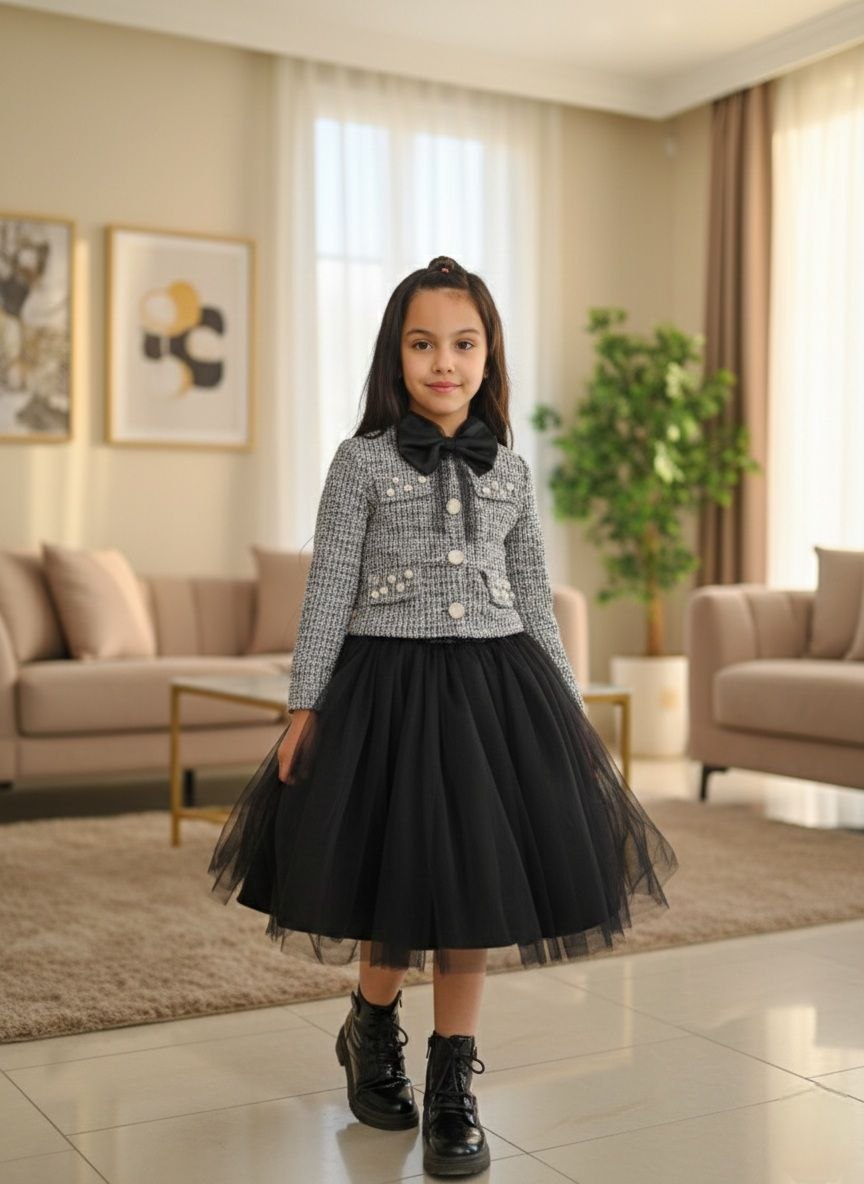 فستان الاميرات للعيد و المناسبات- Ensemble jupe + gilet 🌸
