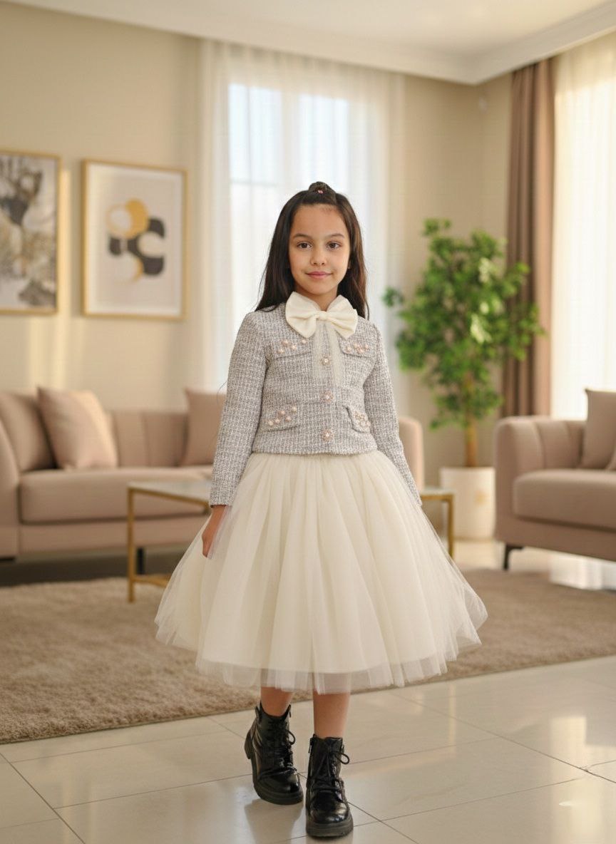 فستان الاميرات للعيد و المناسبات- Ensemble jupe + gilet 🌸